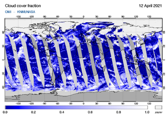 OMI - Cloud cover fraction of 12 April 2021