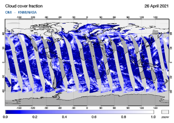 OMI - Cloud cover fraction of 26 April 2021