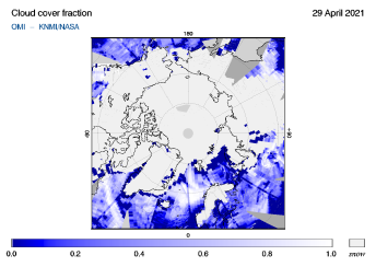 OMI - Cloud cover fraction of 29 April 2021