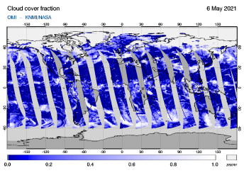 OMI - Cloud cover fraction of 06 May 2021