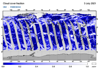 OMI - Cloud cover fraction of 03 July 2021