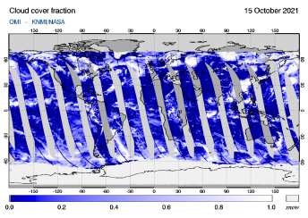 OMI - Cloud cover fraction of 15 October 2021