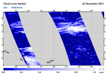 OMI - Cloud cover fraction of 25 November 2021