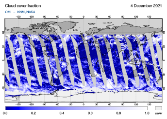 OMI - Cloud cover fraction of 04 December 2021