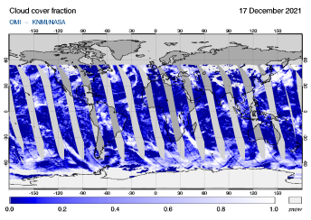 OMI - Cloud cover fraction of 17 December 2021