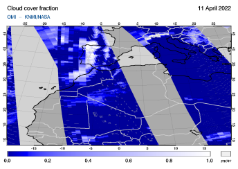 OMI - Cloud cover fraction of 11 April 2022