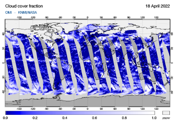 OMI - Cloud cover fraction of 18 April 2022