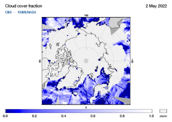 OMI - Cloud cover fraction of 02 May 2022