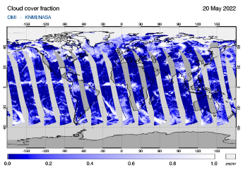 OMI - Cloud cover fraction of 20 May 2022
