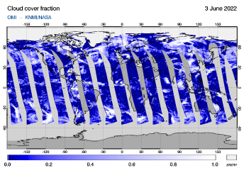 OMI - Cloud cover fraction of 03 June 2022