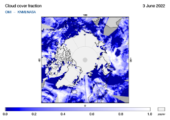 OMI - Cloud cover fraction of 03 June 2022