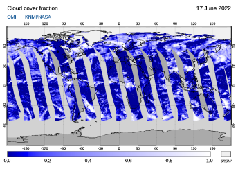 OMI - Cloud cover fraction of 17 June 2022