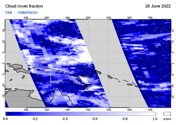 OMI - Cloud cover fraction of 26 June 2022