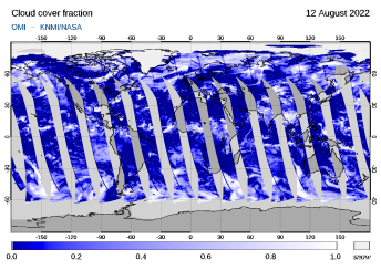 OMI - Cloud cover fraction of 12 August 2022