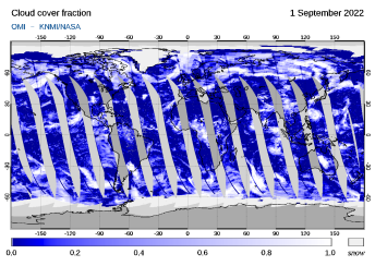 OMI - Cloud cover fraction of 01 September 2022