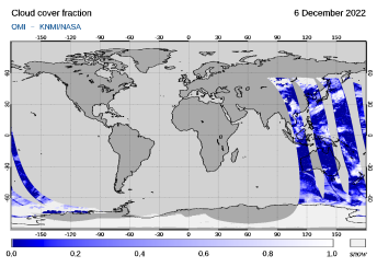 OMI - Cloud cover fraction of 06 December 2022
