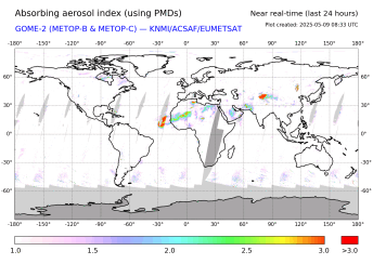 GOME-2 - Absorbing aerosol index of 06 December 2023