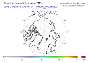 GOME-2 - Absorbing aerosol index of 29 May 2023