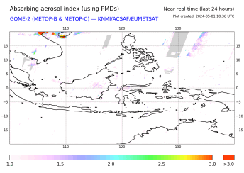 GOME-2 - Absorbing aerosol index of 26 May 2022