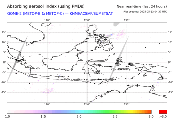 GOME-2 - Absorbing aerosol index of 23 March 2023