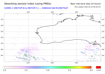 GOME-2 - Absorbing aerosol index of 01 December 2023