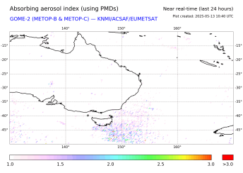 GOME-2 - Absorbing aerosol index of 30 March 2023