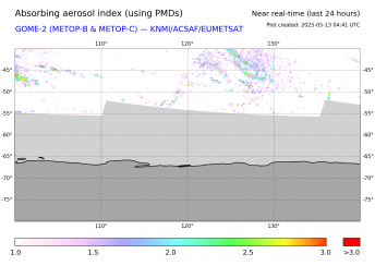 GOME-2 - Absorbing aerosol index of 31 March 2023