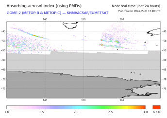 GOME-2 - Absorbing aerosol index of 29 May 2023