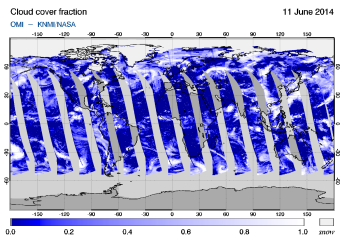 OMI - Cloud cover fraction of 11 June 2014