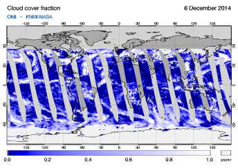 OMI - Cloud cover fraction of 06 December 2014