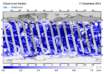 OMI - Cloud cover fraction of 11 December 2014