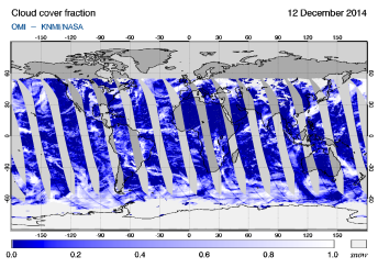 OMI - Cloud cover fraction of 12 December 2014