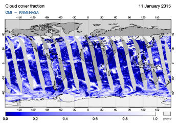 OMI - Cloud cover fraction of 11 January 2015