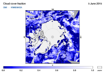OMI - Cloud cover fraction of 05 June 2015