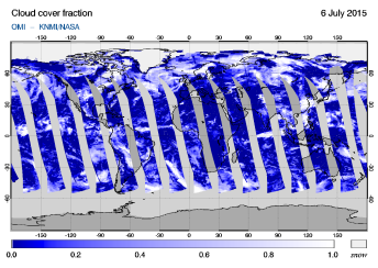 OMI - Cloud cover fraction of 06 July 2015