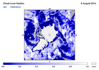 OMI - Cloud cover fraction of 06 August 2015