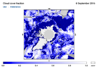 OMI - Cloud cover fraction of 06 September 2015
