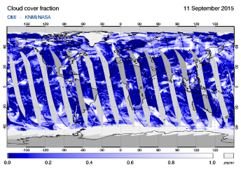 OMI - Cloud cover fraction of 11 September 2015