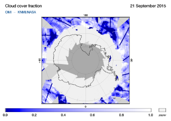 OMI - Cloud cover fraction of 21 September 2015
