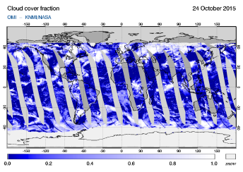 OMI - Cloud cover fraction of 24 October 2015