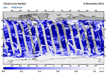 OMI - Cloud cover fraction of 06 November 2015