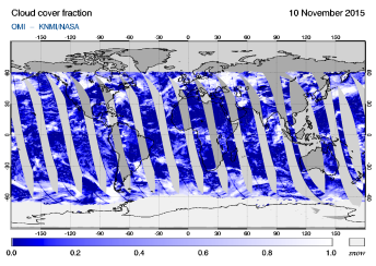 OMI - Cloud cover fraction of 10 November 2015