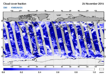 OMI - Cloud cover fraction of 25 November 2015