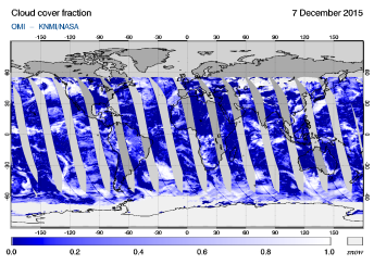 OMI - Cloud cover fraction of 07 December 2015
