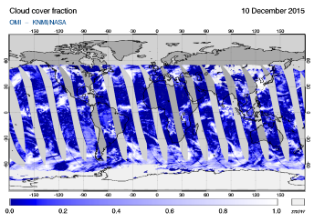 OMI - Cloud cover fraction of 10 December 2015