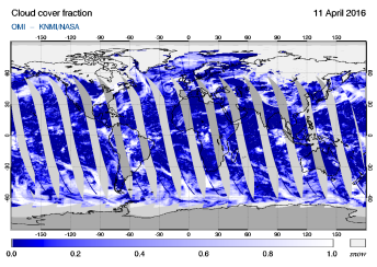 OMI - Cloud cover fraction of 11 April 2016
