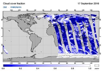 OMI - Cloud cover fraction of 17 September 2016