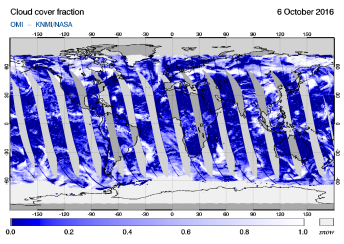 OMI - Cloud cover fraction of 06 October 2016