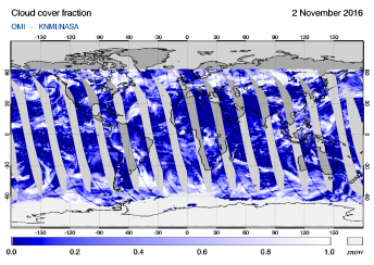 OMI - Cloud cover fraction of 02 November 2016