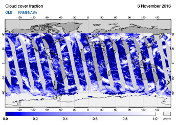 OMI - Cloud cover fraction of 06 November 2016